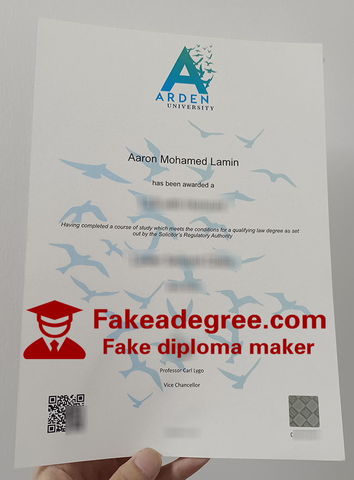 Arden University diploma