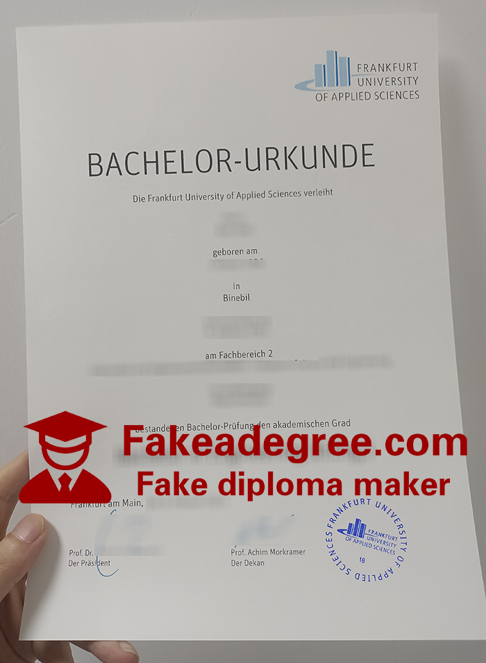 Frankfurt University of Applied Sciences Urkunde
