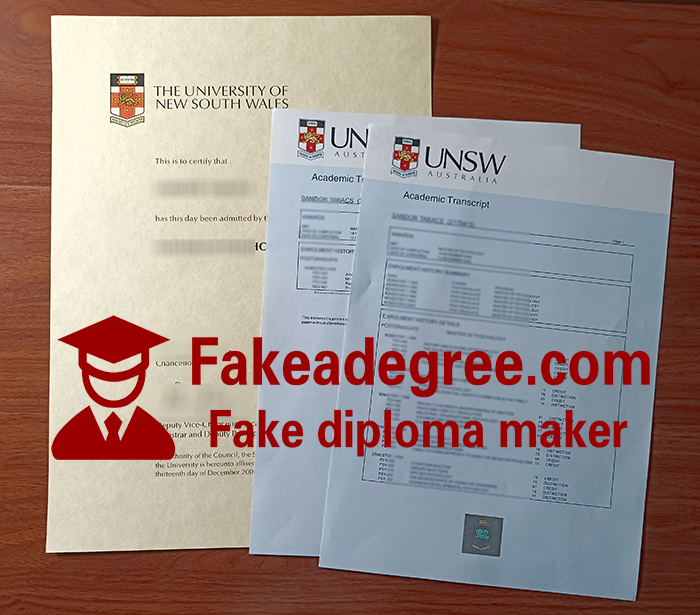 UNSW diploma and transcripts