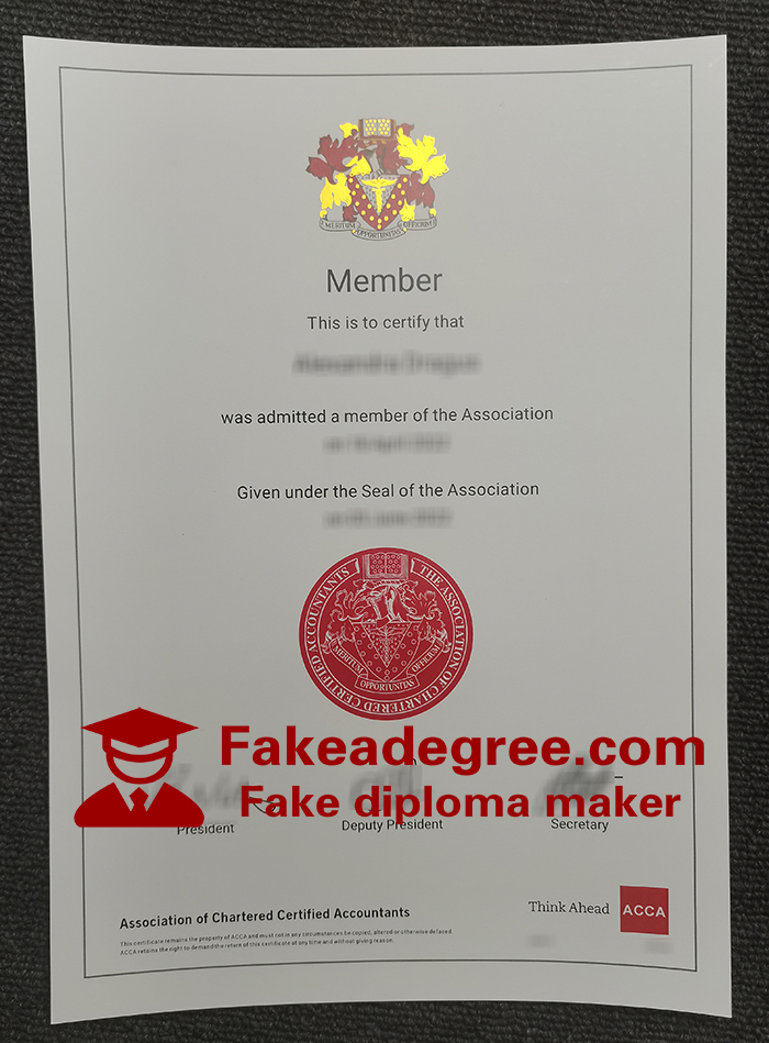 ACCA certificate ACCA certificate