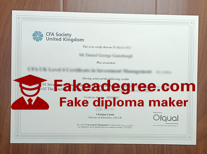CFA certificate