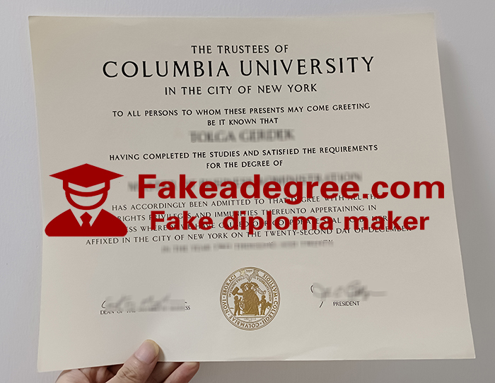 Columbia University diploma Columbia University diploma