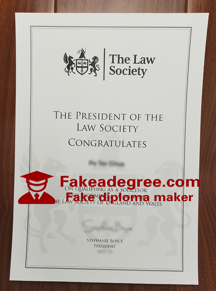 Law Society certificate