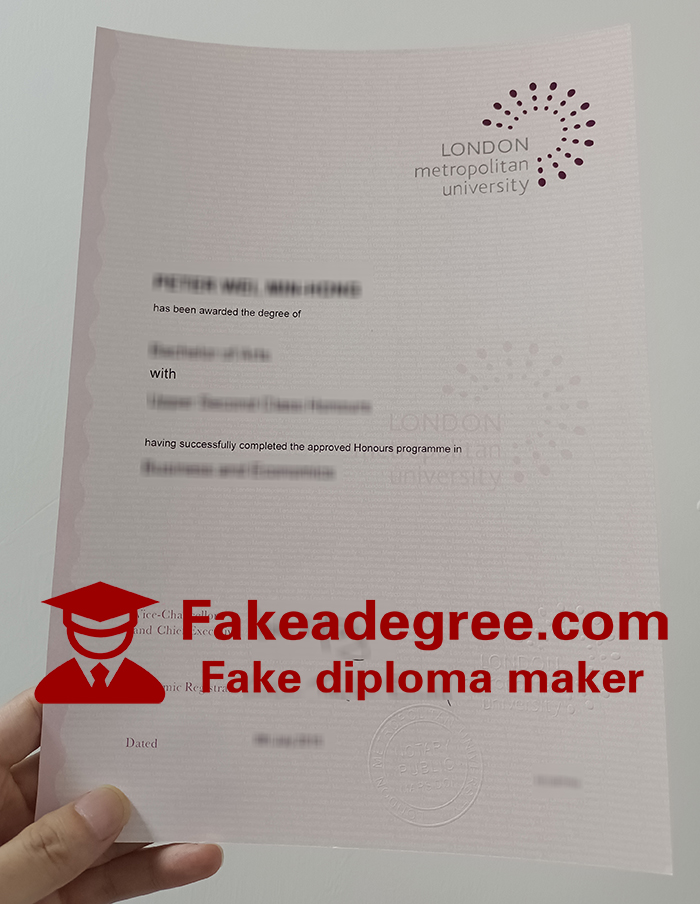 London Metropolitan University diploma London Metropolitan University diploma