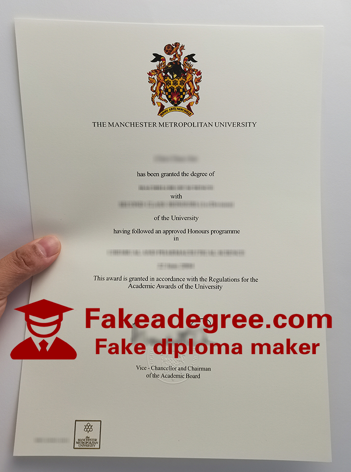 Manchester Metropolitan University diploma