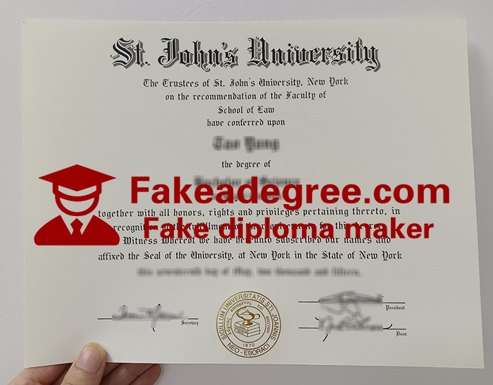 St. John's University diploma St. John's University diploma
