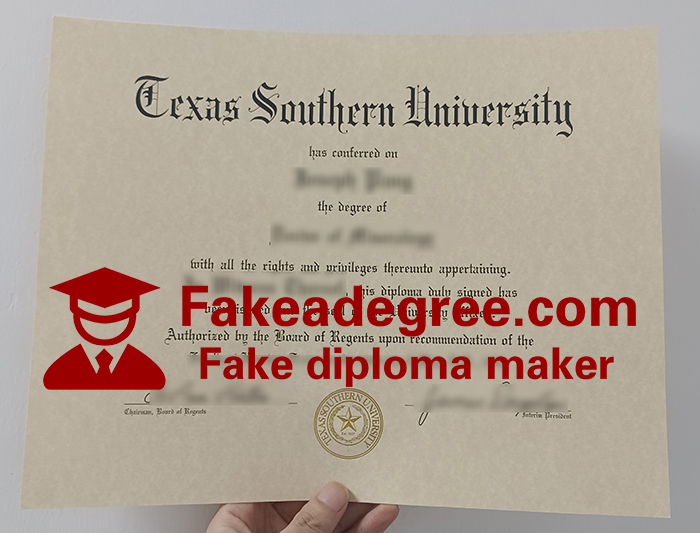 Texas Southern University diploma Texas Southern University diploma