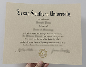 Texas Southern University diploma