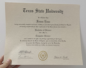 Texas State University diploma