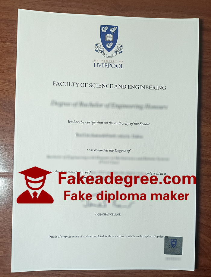 University of Liverpool diploma
