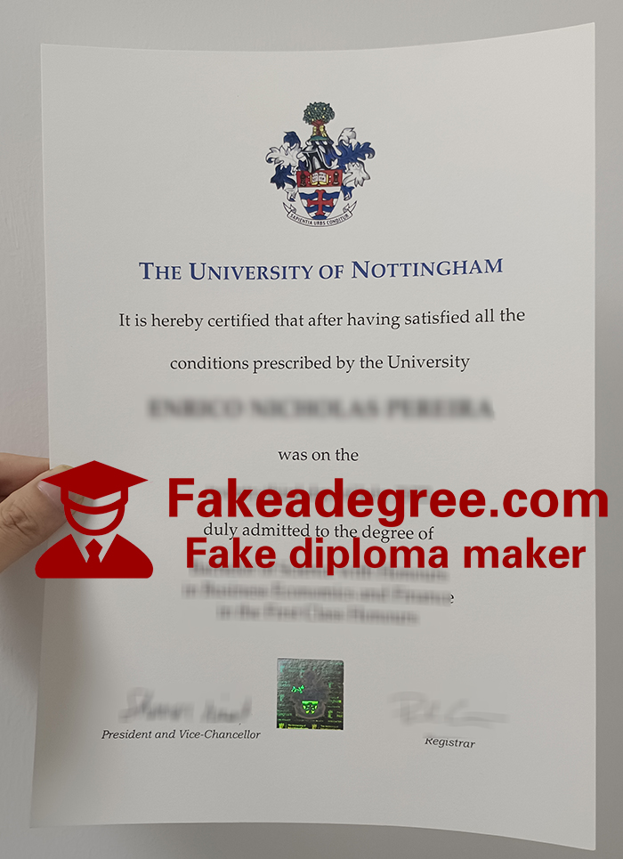 University of Nottingham diploma