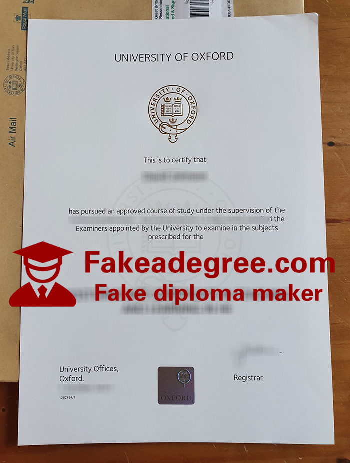 University of Oxford diploma