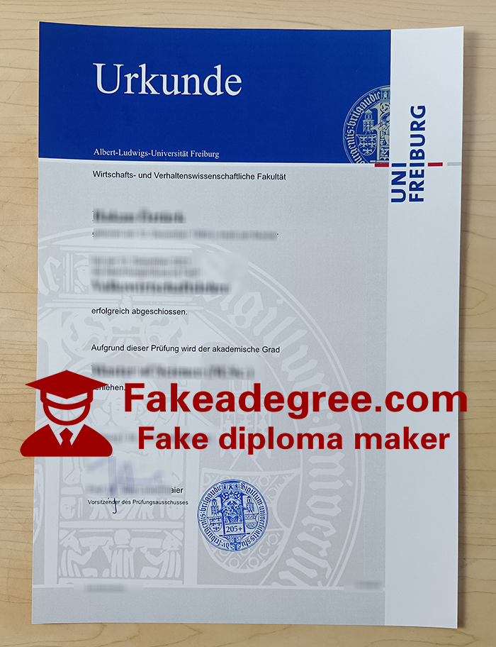 Albert-Ludwigs-Universität Freiburg Urkunde