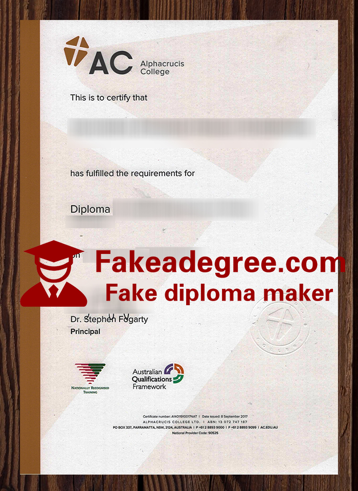 Alphacrucis College diploma