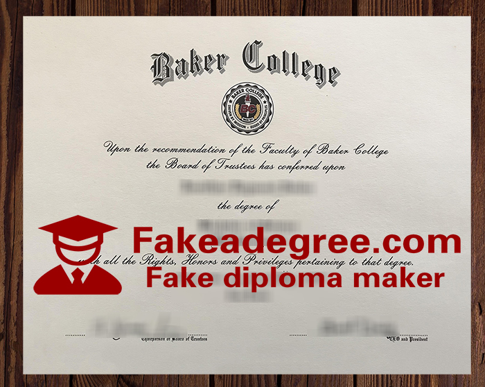 Baker College diploma