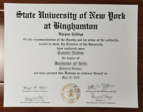 Binghamton University diploma