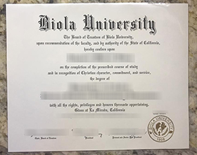 Biola University diploma
