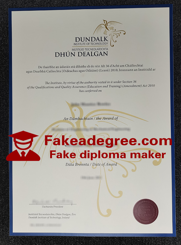 Dundalk Institute of Technology diploma, DkIT degree certificate