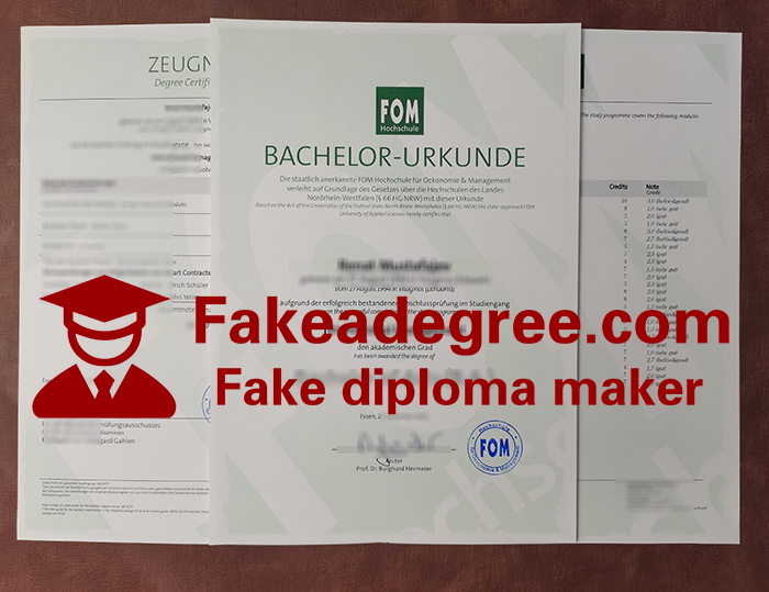 FOM Hochschule Urkunde and transcript FOM Hochschule Urkunde and transcript