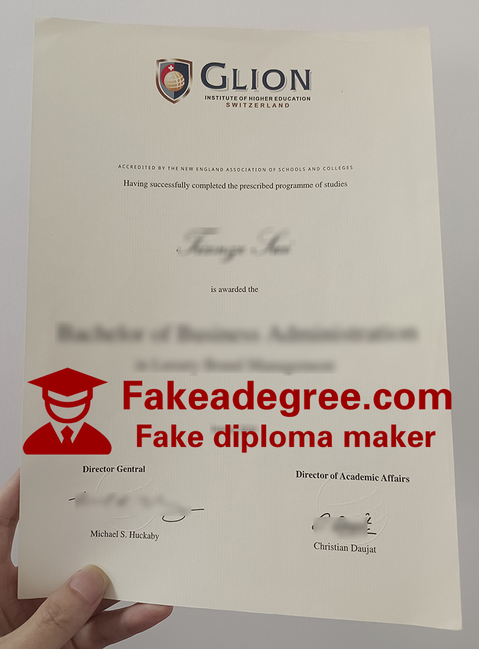 Glion Institute of Higher Education diploma