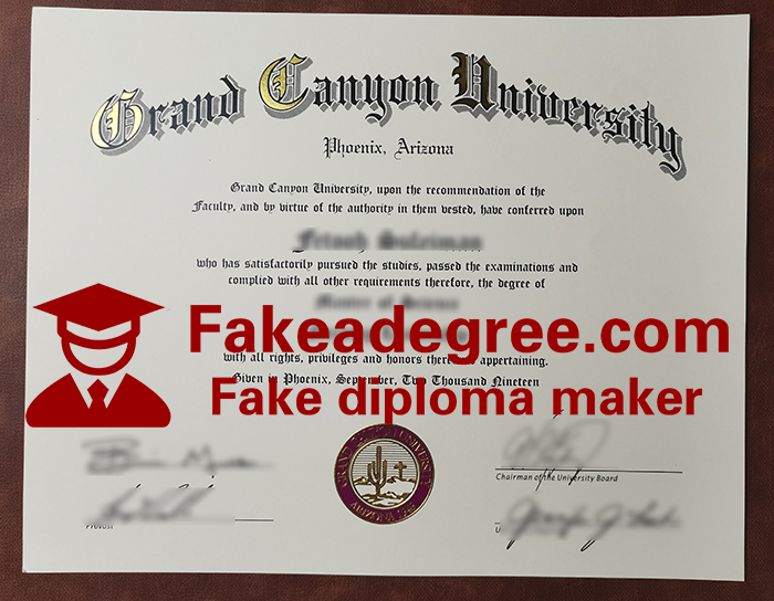 Grand Canyon University diploma Grand Canyon University diploma
