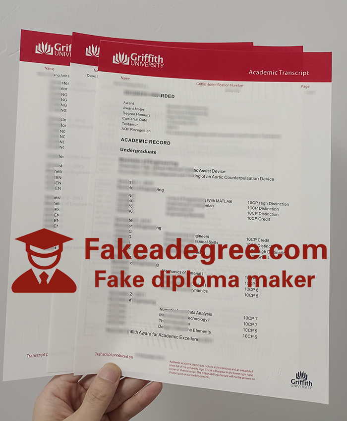 Griffith University transcript