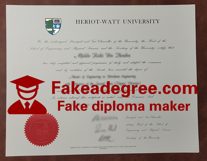 Heriot-Watt University diploma