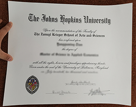 Johns Hopkins University diploma