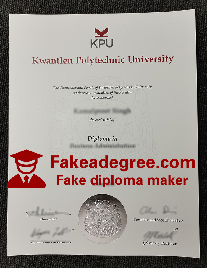 Kwantlen Polytechnic University diploma