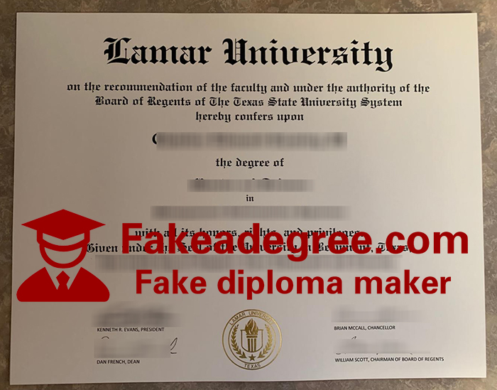 Lamar University diploma