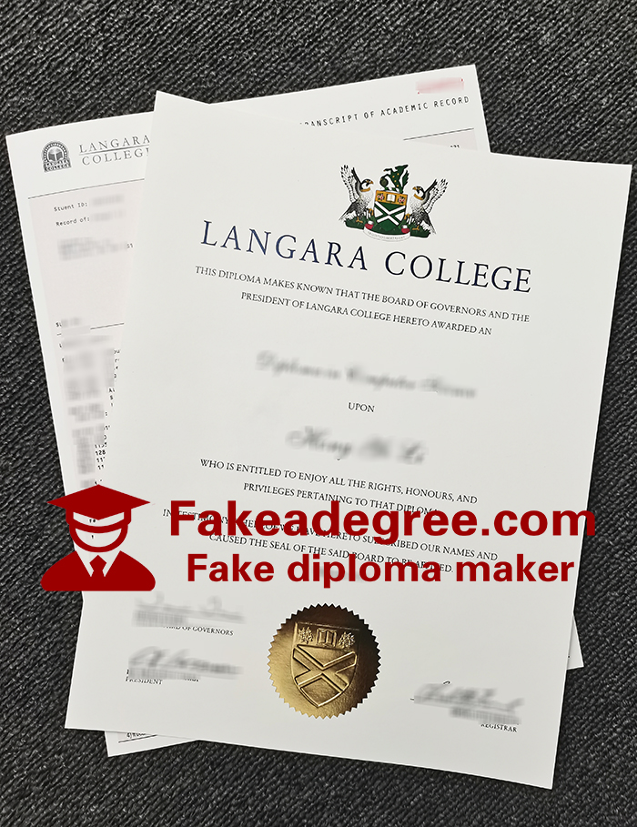 Langara College diploma and transcript
