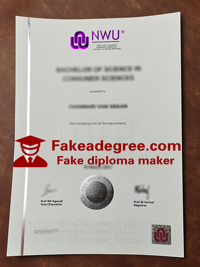North-West University diploma North-West University diploma
