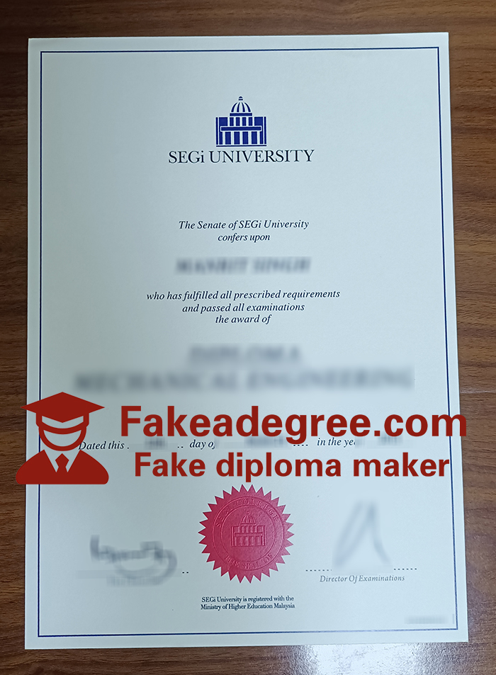 SEGi University diploma SEGi University diploma