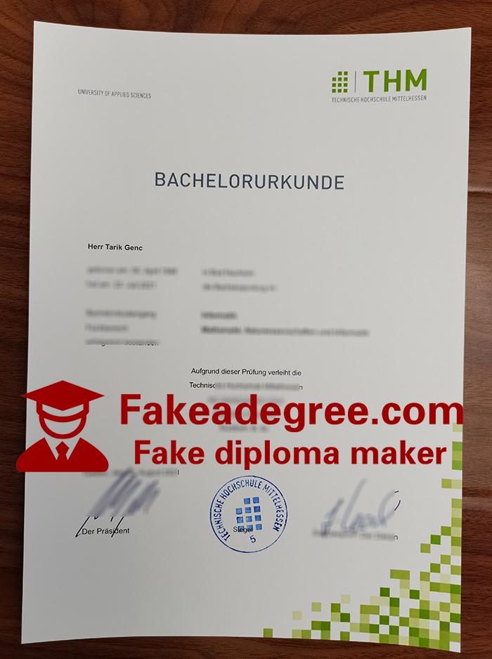 Technische Hochschule Mittelhessen Urkunde