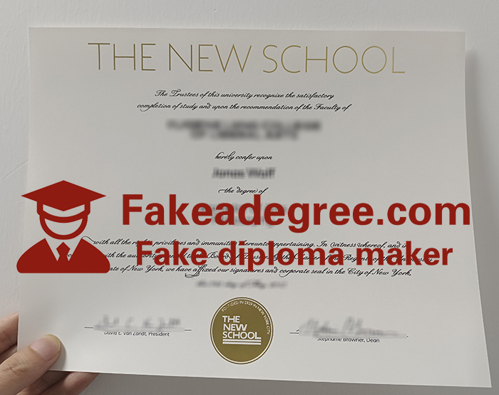 The New School diploma The New School diploma