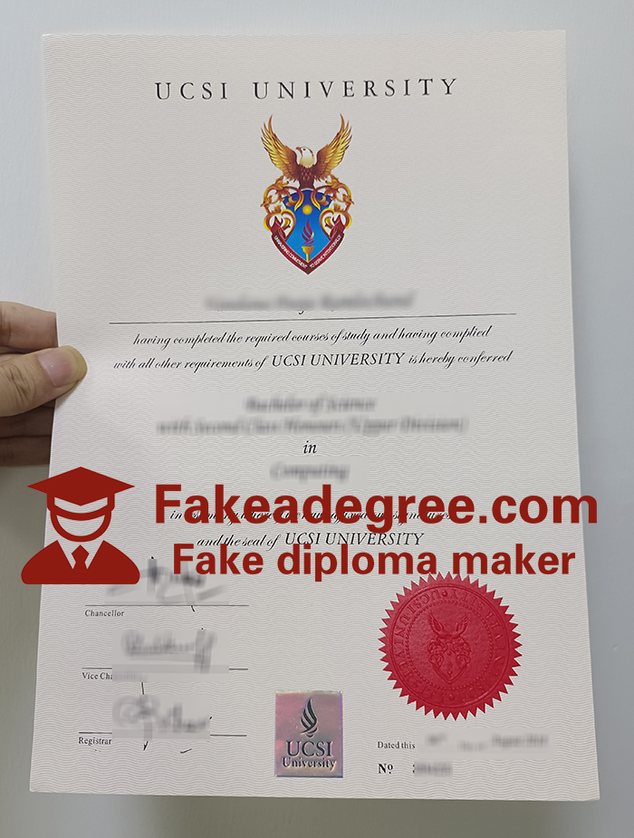 UCSI University diploma