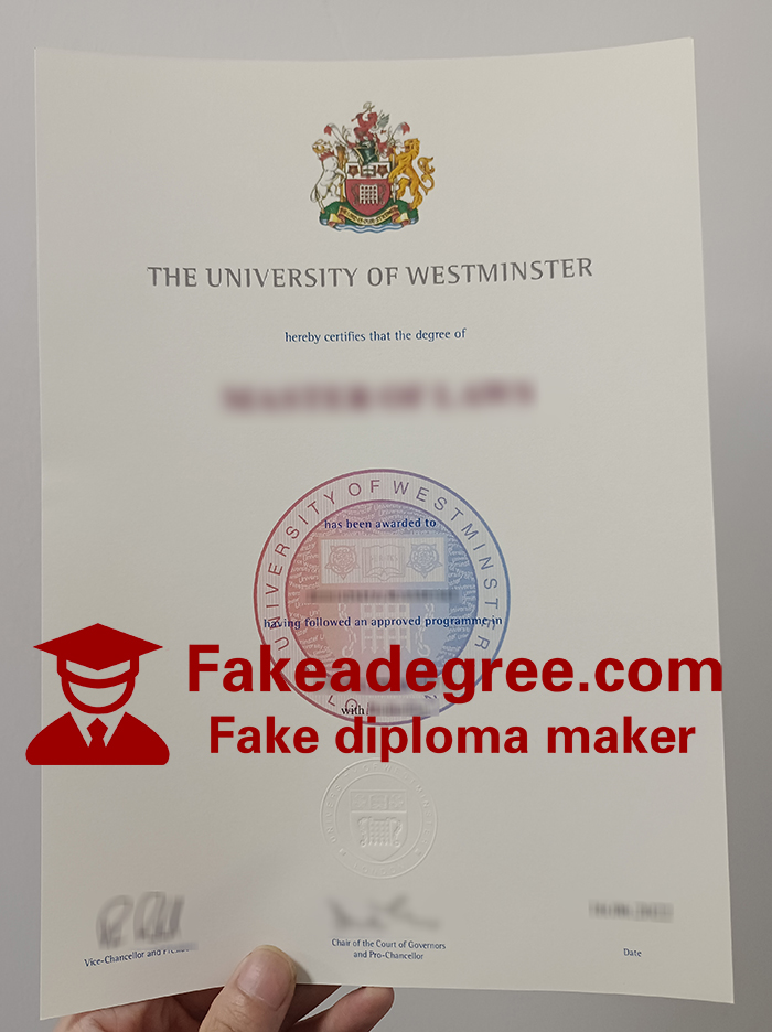 University of Westminster diploma