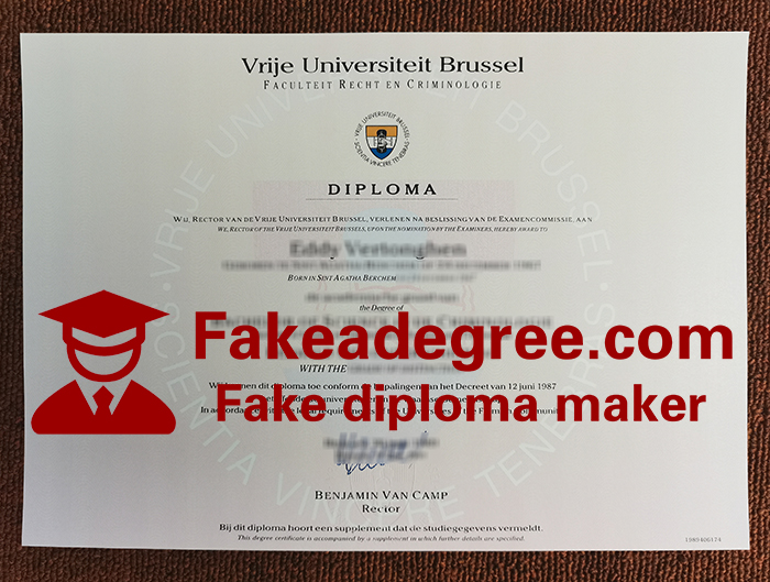 Vrije Universiteit Brusseld diploma Vrije Universiteit Brusseld diploma