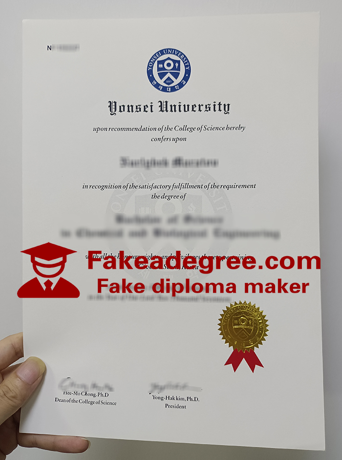 Yonsei University diploma Yonsei University diploma