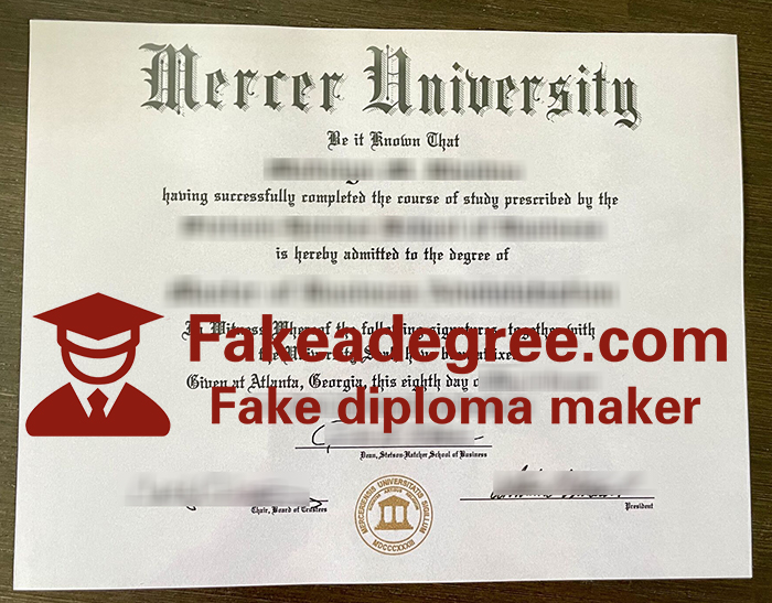 Mercer University diploma Mercer University diploma