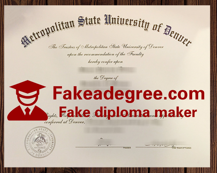 Metropolitan State University of Denver diploma