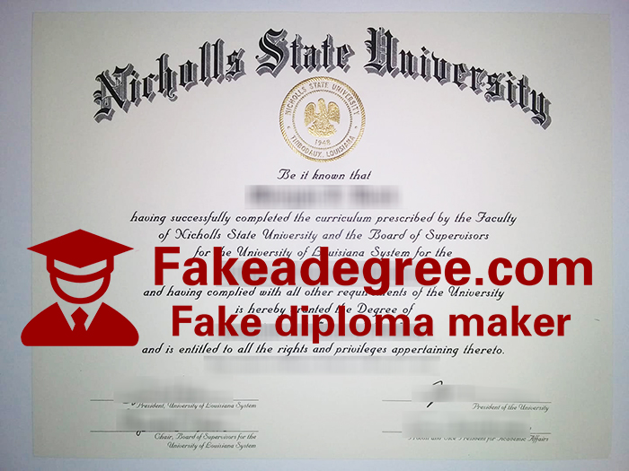 Nicholls State University diploma