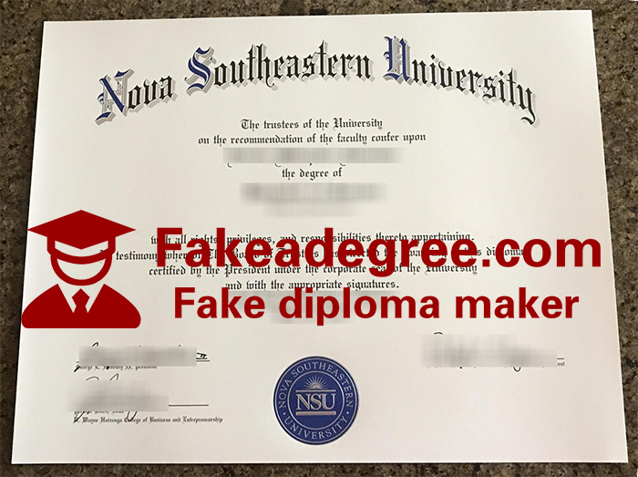 Nova Southeastern University diploma Nova Southeastern University diploma