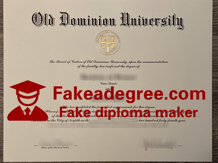 Old Dominion University diploma
