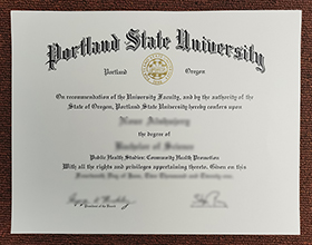 Portland State University diploma