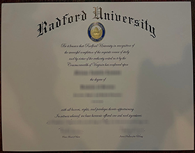 Radford University diploma