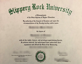 Slippery Rock University diploma
