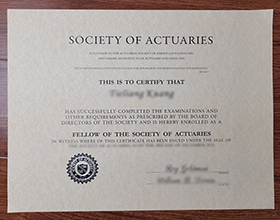 Society of Actuaries certificate