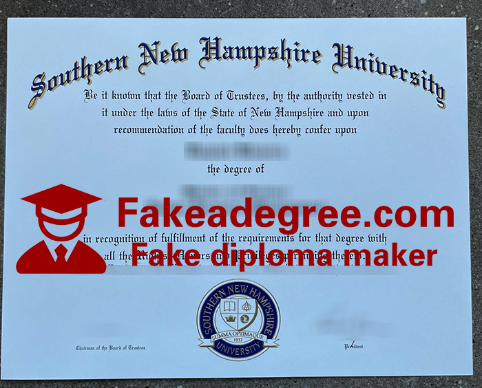 Southern New Hampshire University diploma Southern New Hampshire University diploma