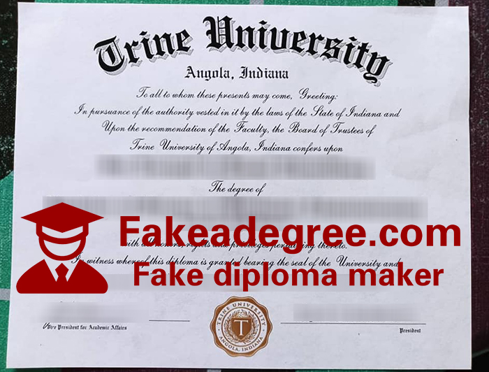 Trine University diploma